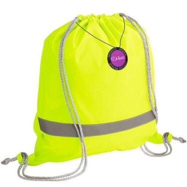 Imagem de Mochila tipo Saco Gym Sack Com Refletor 35x40cm Rodes TopGet, Amarelo