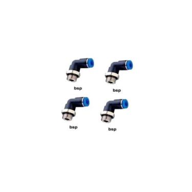 Imagem de Conexão Pneumática Cotovelo 90º Macho 1/4 Bspxtubo 6mm 4pçs - LAB