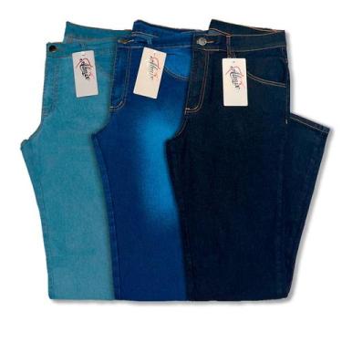 Imagem de Kit 3 Calças Jeans Masculina c/ lycra - Almix, 40