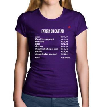 Imagem de Baby Look Algodão Fatura do Cartão - Foca na Moda, Roxo, M