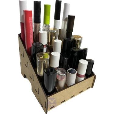 Imagem de Porta Batom 25 Nichos Mdf Cru Organizador Maquiagem - Volp Laser