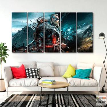 Imagem de Quadro Decorativo 5 peças Assassin's Creed Blue 140x65 - Wall Frame