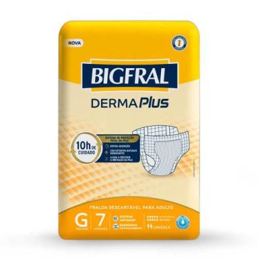 Imagem de Fralda Descartável BigFral Derma Plus - G c/ 7 unidades