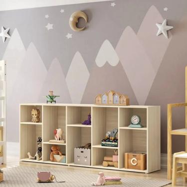 Imagem de Estante Infantil Montessoriana Com 10 Nichos Casatema Natural