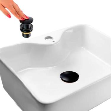 Imagem de Kit Cuba Apoio Roma e Válvula Click para Cubas Inox Preta - Bela Metai