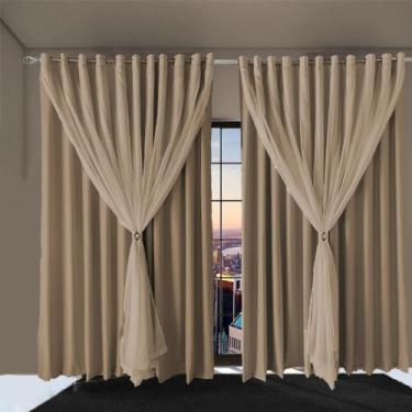 Imagem de cortina blackout Bia corta luz 2,10 x 1,70 quarto bege - Bravin Cortin