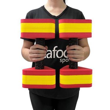 Imagem de Par de Halteres Hidroginástica Em EVA 3 A 4 Kg DF4013-AM Vermelho/Amar