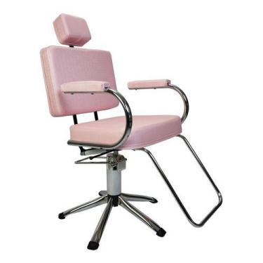 Imagem de Cadeira Reclinável Hidráulica Barbeiro Cabelereiro - HATTEN, Rosa BB