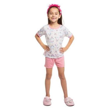 Imagem de Pijama Bicho Preguiça - VD Kids, 08, Rosa, Branco