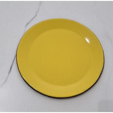 Imagem de 01 Prato Esmatado Sobremesa 20cm Ágata Original Cor Amarelo - Metallou