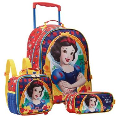 Imagem de Kit De Mochila e Rodas 16" Branca de Neve Estojo e Lancheira - Princes