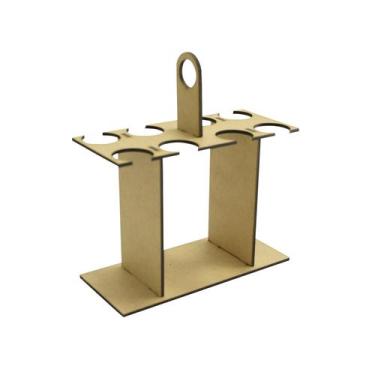 Imagem de Kit Com 5 Porta Tempero Para 8 Tubete 16x7x18 Laser Mdf Madeira - Atac