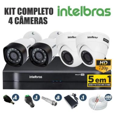 Imagem de Kit CFTV Intelbras Completo 4 Câmeras AHD 720P DVR 4 Canais