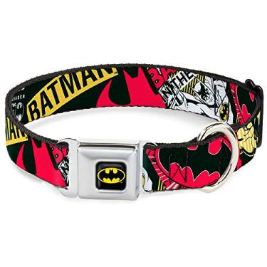 Imagem de Buckle-Down Coleira para cães com fivela de cinto de segurança – Batman com capa cruzada – 2,5 cm de largura – serve para pescoço de 23 a 38 cm – Pequena