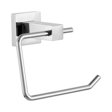 Imagem de Porta Papel Higiênico Papeleira Cromado Quadrado Luxo - Polo Metais