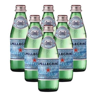 Imagem de Kit 6x Água Italiana Da Lombardia San Pellegrino 250ml C/ Gás Premium 