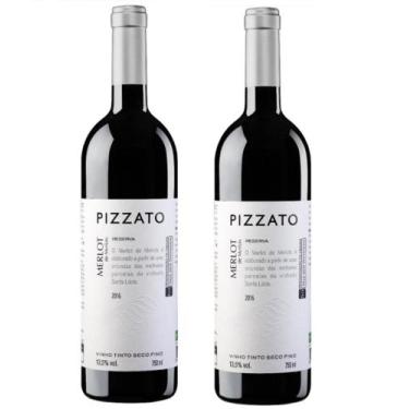 Imagem de Kit 2 Un Vinho Pizzato Reserva Merlot 750 ml