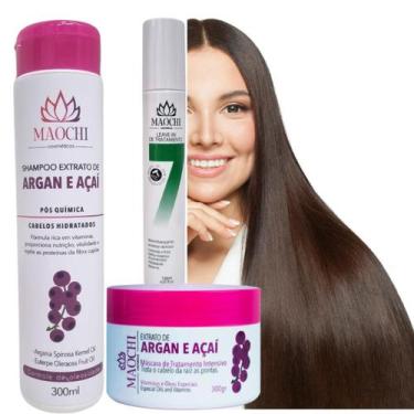 Imagem de Kit Tratamento Pós Quimica Para Cabelos Alisados Shampoo Controle de O