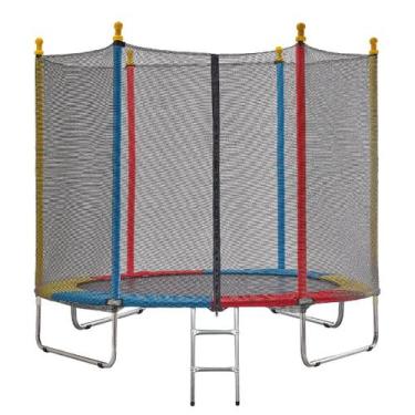 Imagem de Cama Elástica Infantil Pula Pula Trampolim 2,44 M Colorida - Justfun
