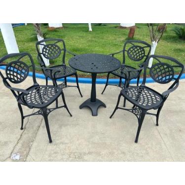 Imagem de Conjunto Para Jardim Firenze Com de Mesa de Pé Central e 4 Poltronas P