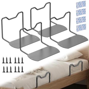 Imagem de Dolenor Rolha deslizante de colchão para moldura de cama de madeira, barra de retenção de colchão deslizante, suporte antideslizante na cama (preto, 10 cm A, pacote com 4)