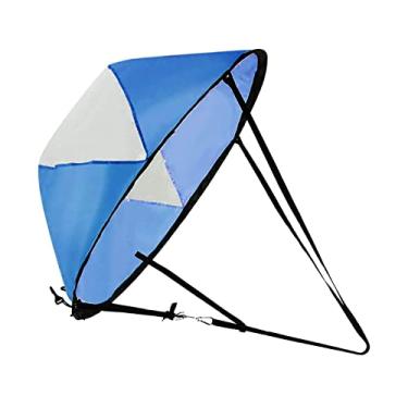 Imagem de Caiaque, caiaque com de Armazemento dobrável e Clara de Vento Durável Adequado para Caiaques e Infláveis de Água, Azul Branco