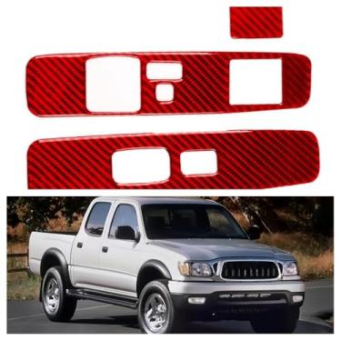 Imagem de IKUESM Compatible with Toyota Tacuma (Special Edition) 2001 2002 2003 2004 Black/Red Carbon Fiber Lift Panel Sticker 3pcs/set(Red)