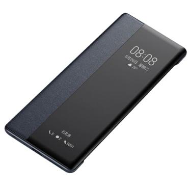 Imagem de HAO RIYLN Capa flip para Honor Magic7/Magic7Pro, capa de negócios ultrafina com janela lateral inteligente à prova de choque, capa de couro, preta, 7Pro