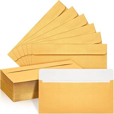 Imagem de 200 peças #10 envelopes de negócios envelopes de convite envelopes quadrados de aba metálica para cheques de escritório cartas cartas notas fiscais casamento formatura dia das mães professor enfermeira apreciação presente (ouro)