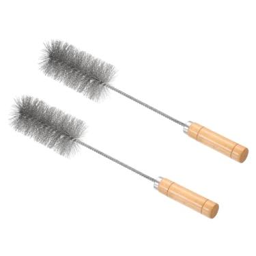 Imagem de PATIKIL Escova de arame de limpeza de chaminé de 38 cm, 2 peças de escova de limpeza de tubos de fogão a lenha com cerdas de aço inoxidável para lareira, fogão a lenha, tubos de secador de barraca