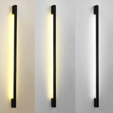 Imagem de GZZBMY Arandela de parede interna moderna LED de alumínio acrílico faixa de lâmpada de parede minimalista luminária de parede retangular quarto sala de estar decoração de fundo corredor de escritório