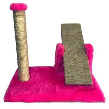 Imagem de Arranhador Para Gatos Mini Poste Com Gangorra Rosa Pink - Akara Do Gat