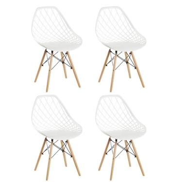 Imagem de Conjunto 4 Cadeiras Clarice Cloe Kaila Madeira Movescan Branca