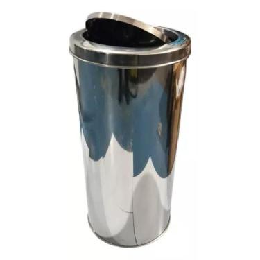 Imagem de Lixeira De Inox 50 Litros Tampa Basculante Áreas De Lazer