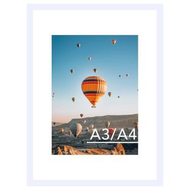 Imagem de JCJMY Porta-retrato A3 de 29 x 40 cm branco com tapete A4 de 21 x 29 cm, foto de exibição 20 x 39 cm com tapete ou 29 x 41 cm sem tapete, moldura grande para pendurar na parede com acrílico, branca