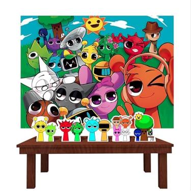 Imagem de Kit Decoração Festa de Aniversário Infantil Painel + Displays Sprunki