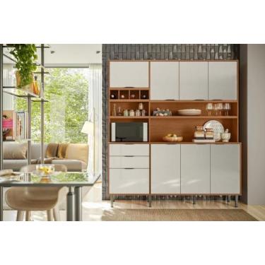Imagem de Cozinha Viena 7 Portas 3 Gaveteiros c/ Espaço para Microondas e Vinhos