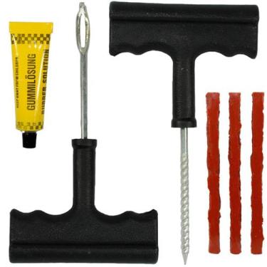 Imagem de Kit de conserto reparo macarrão remendo para pneu sem câmara bike moto