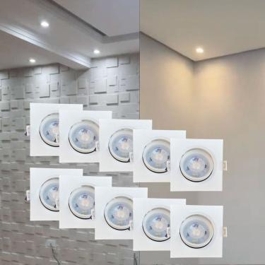 Imagem de kit 10 Spot led quadrado 5w embutir sanca gesso