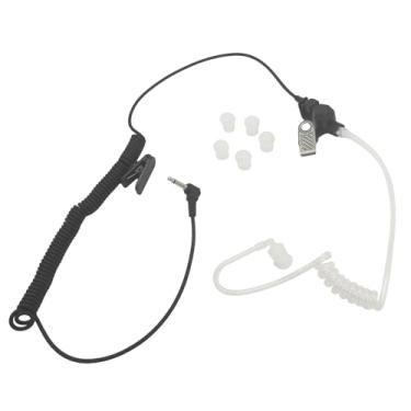 Imagem de HELETUL Fone de ouvido Listen Only de 3,5 mm, rádio policial de 3,5 mm, cabo curto de 1 pino, receptor preto, fone de ouvido sem câmara para microfone Motorola APX 6000 4000