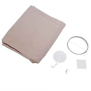 Imagem de MUNEFE Dossel para cama infantil, cortina de cama com dossel redondo, tenda redonda suspensa de algodão para berço de bebê, decoração de sala de leitura infantil (khaki)