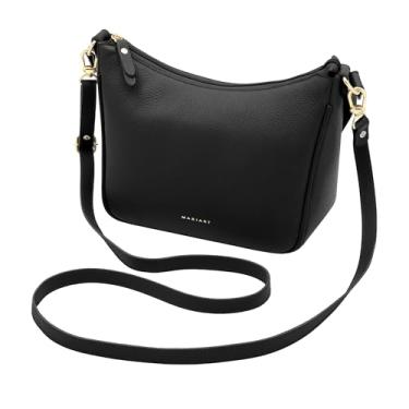 Imagem de Mariart Macaúba Bolsa Transversal Feminina de Couro Bovino Legítimo (Preta)