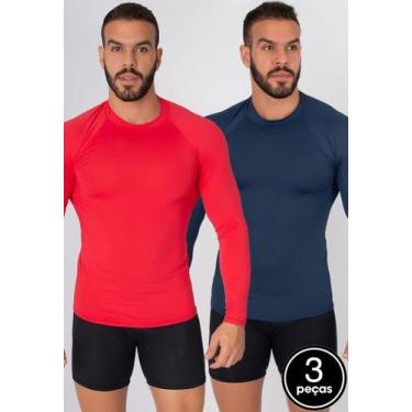 Imagem de Kit 3 Blusas Térmicas Masculina Poliamida Segunda Pele - WLS Modas, G,
