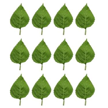 Imagem de TAODAN 50 peças de folhas de girassol pequenas, plástico verde, 8,9 x 5 cm, folhas verdes artificiais para arranjos de flores, buquês de casamento, coroas, grinaldas, artesanato DIY