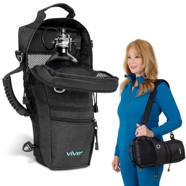 Imagem de Vive Mochila com suporte para tanque de oxigênio - Bolsa de ombro portátil para cilindros de oxigênio - Suprimentos de saúde e acessórios para viagens - leve, alças ajustáveis (grande)