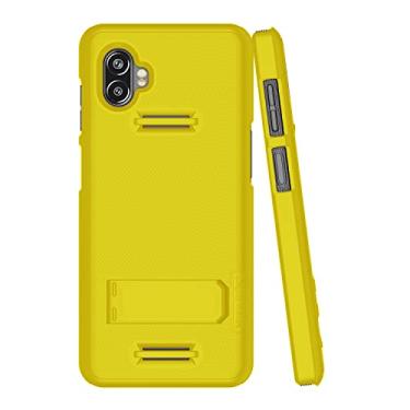 Imagem de Wireless PROTECH Capa compatível com Samsung Galaxy XCover6 Pro (SM-G736), capa protetora com suporte e protetor de tela (amarelo)