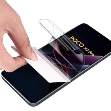 Imagem de CUFEREDU 2 películas protetoras de tela frontal flexível para Xiaomi Poco X7 Pro 5G 6,7 polegadas, filme de hidrogel 3D, TPU transparente, sensível ao toque, desbloqueio de impressões digitais, vidro