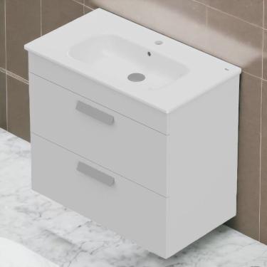 Imagem de Gabinete para Banheiro 80x45cm com Lavatório 2 Gavetas Debba Roca