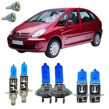 Imagem de Kit Lampadas Super Branca 8500k Xsara 1997 A 2000 + Led T10 - Cinoy/Qu