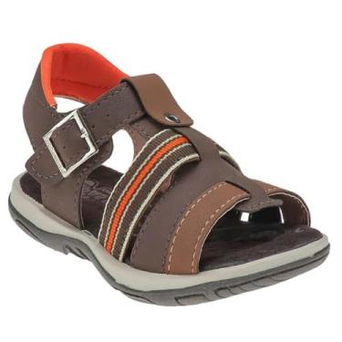 Imagem de Sandália Papete Menino Chinelo Infantil Ajustável (Marrom, BR, Criança de 4 a 8 anos, Numérico, 22)